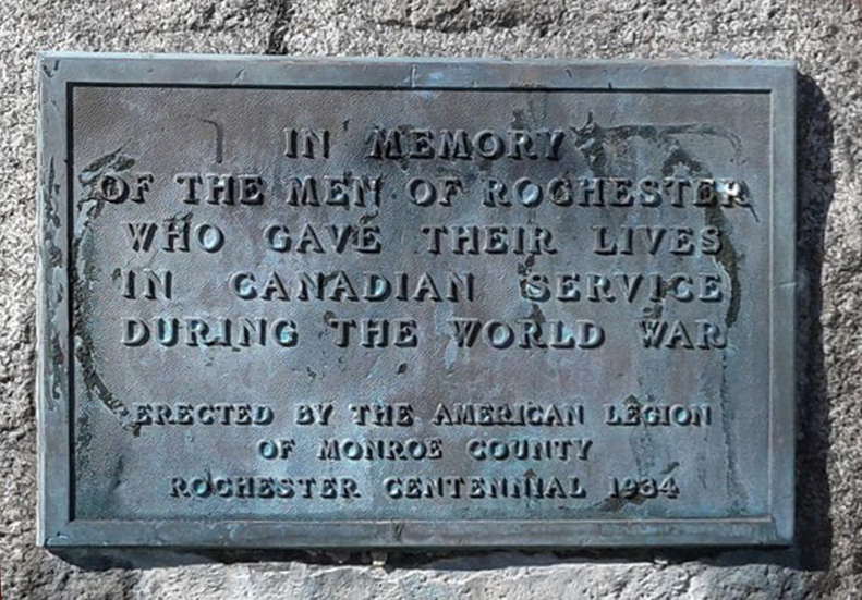 WWI Canadian Veterans (plaque), Rochester