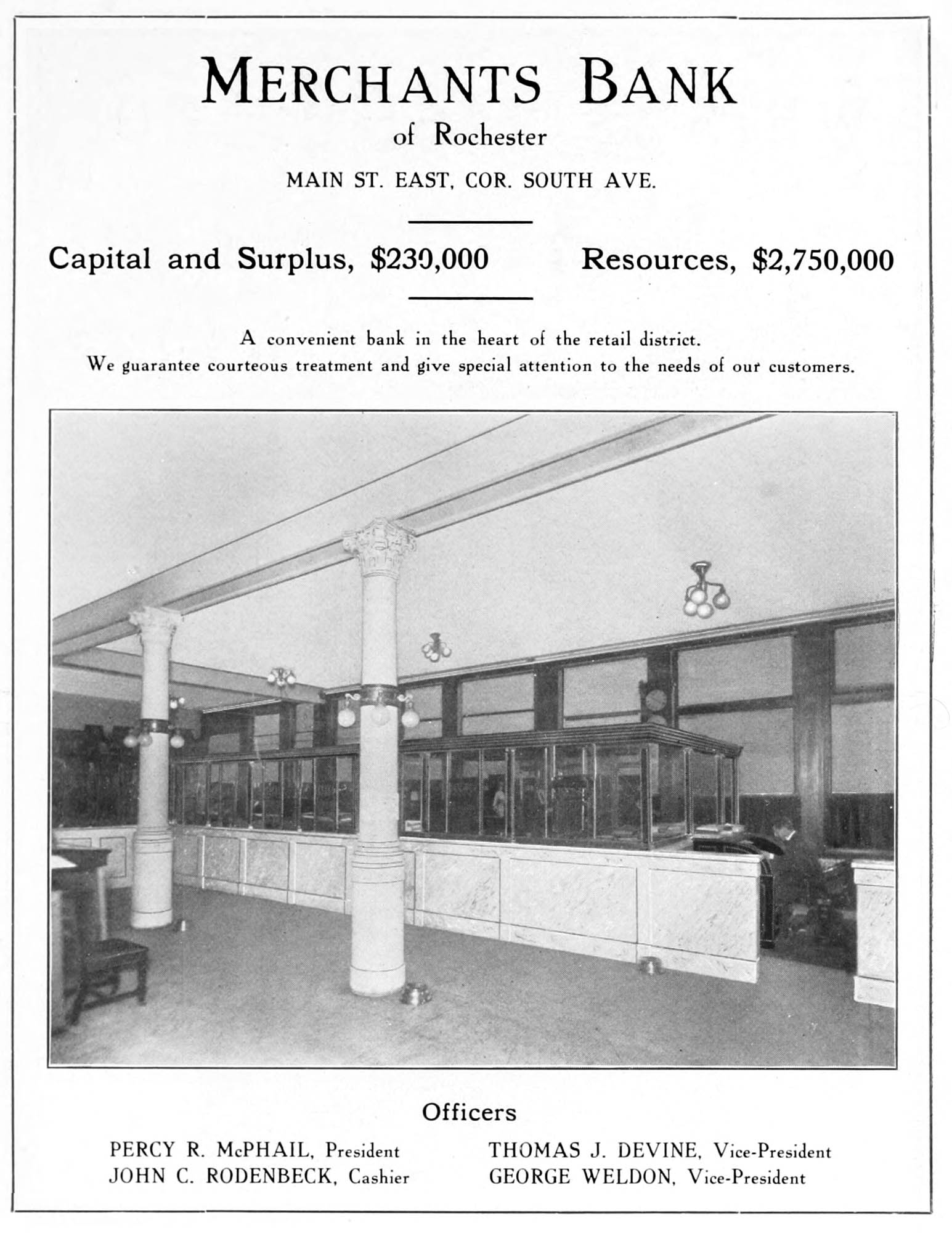 Merchants Bank - interior - 1906