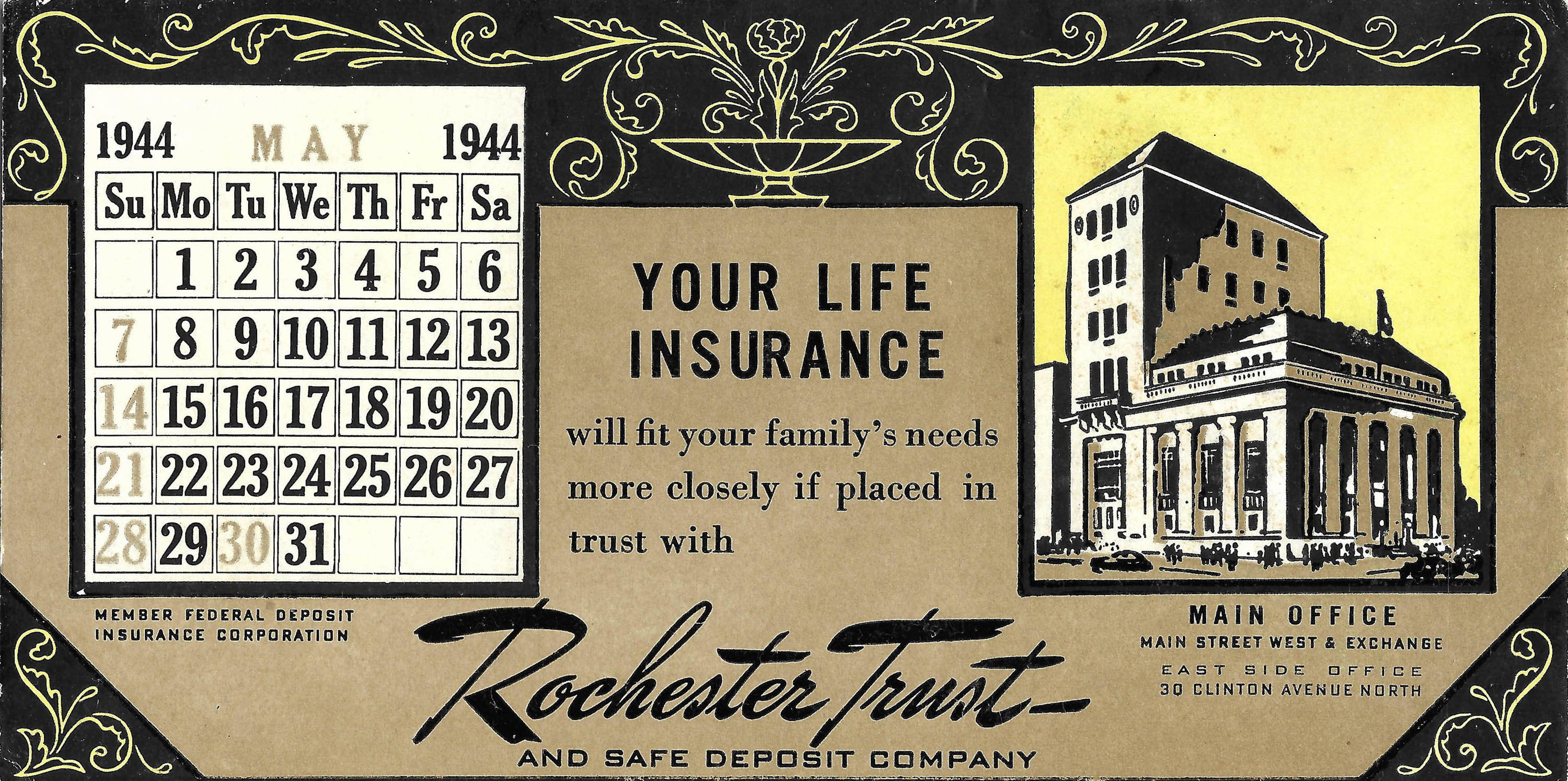 Rochester Trust & Safe Deposit Co. - Blotter - 1944