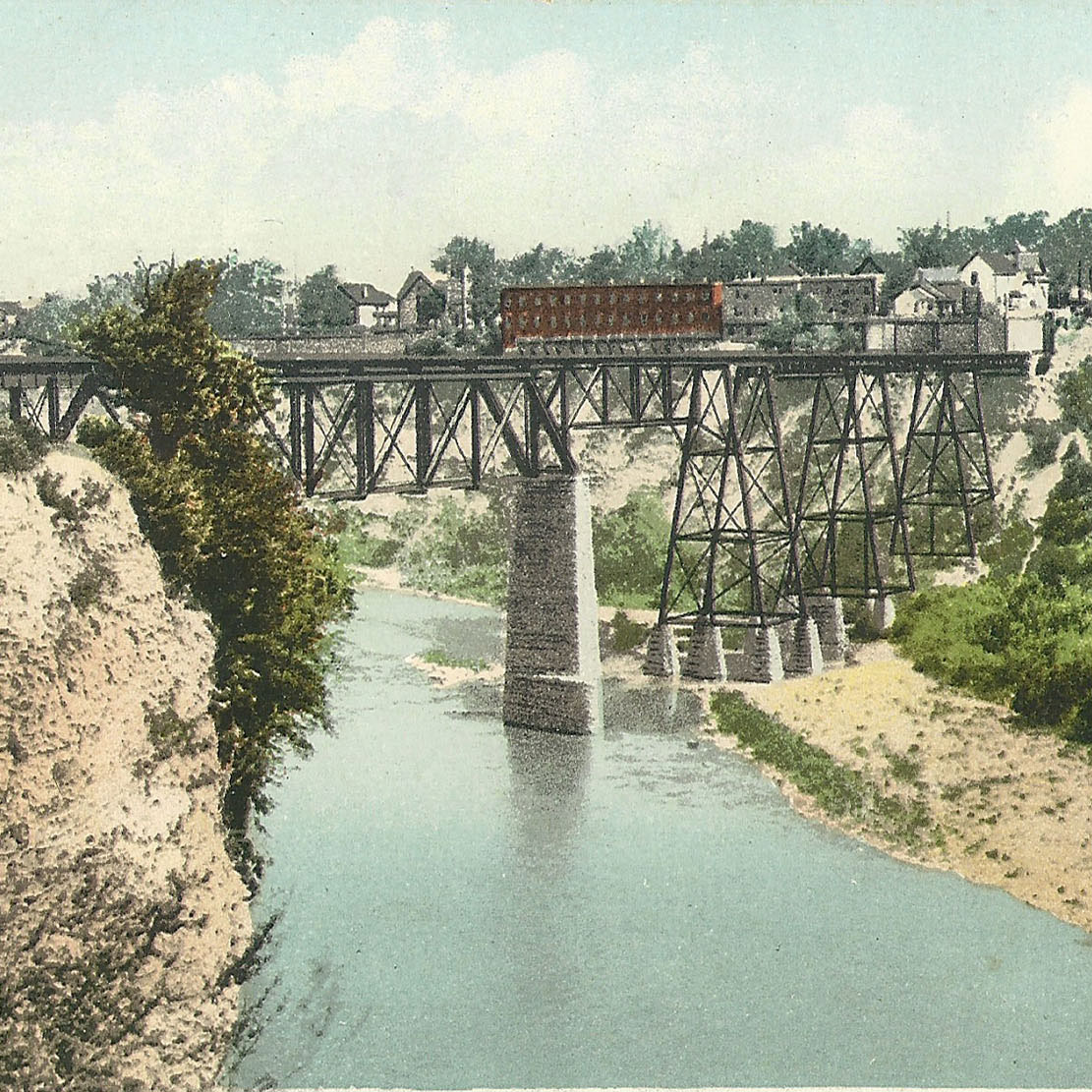 Genesee River and R. R. Bridge (#1)