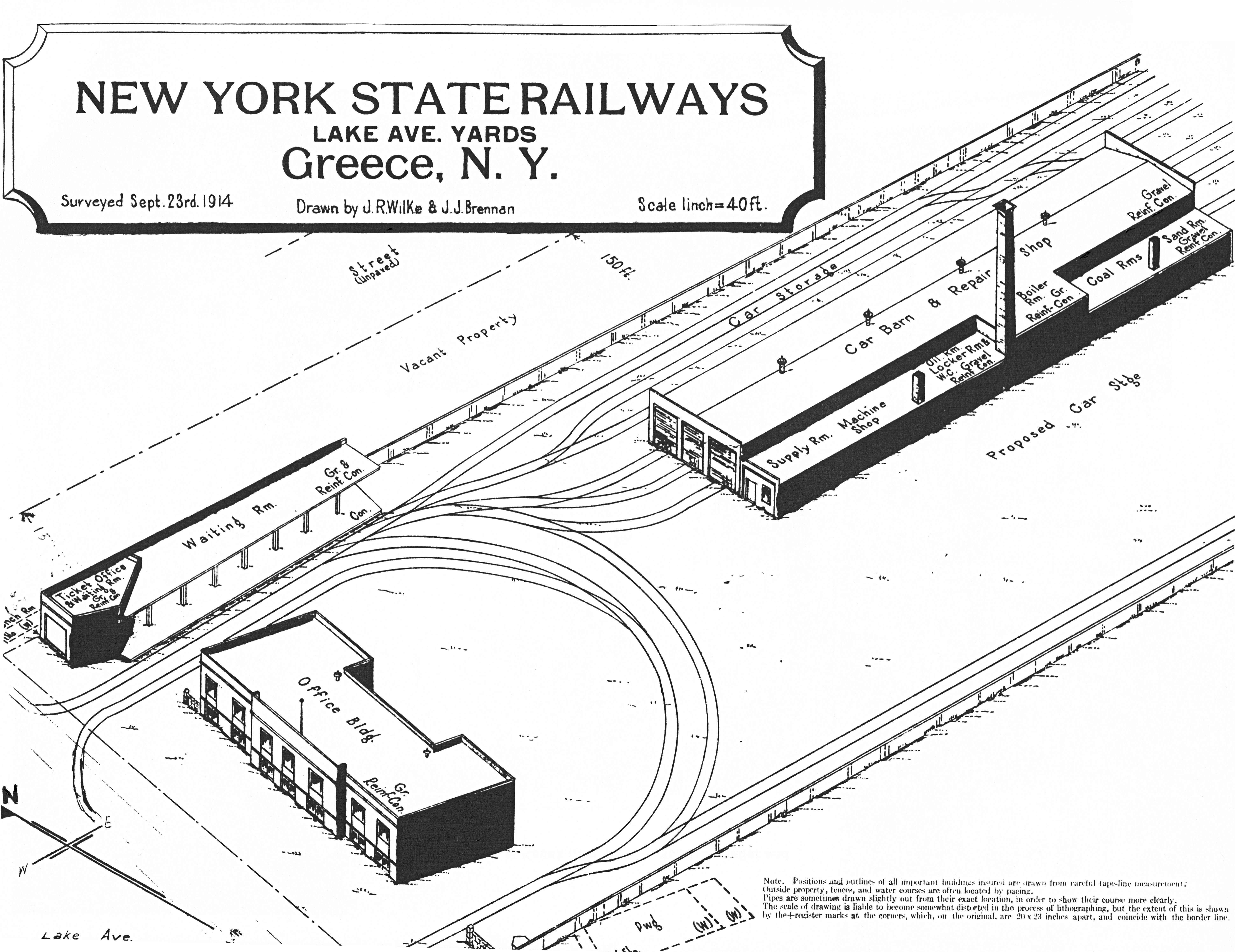 NY Railways - Lake Ave. lot map