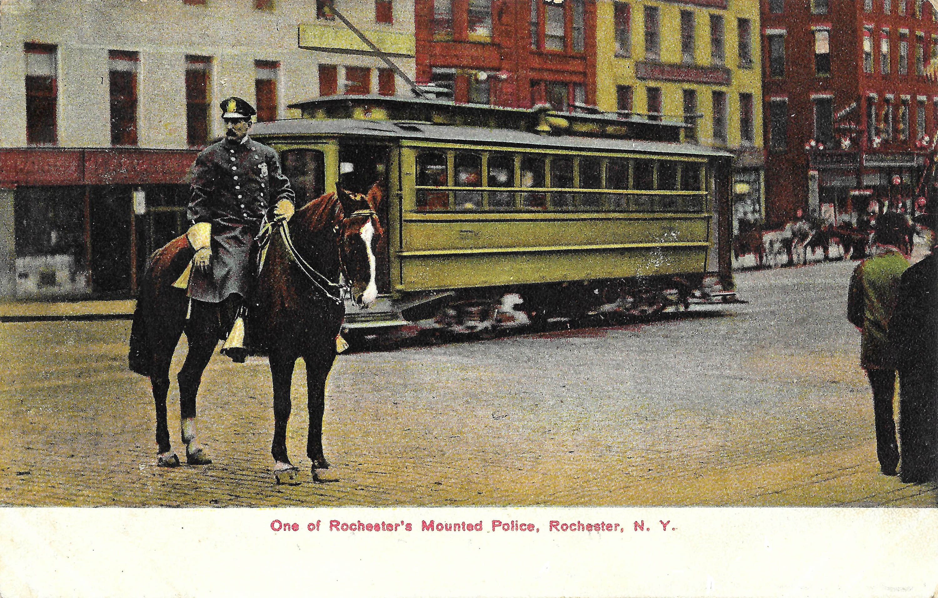 Mounted Policeman and Trolley